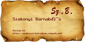 Szakonyi Barnabás névjegykártya